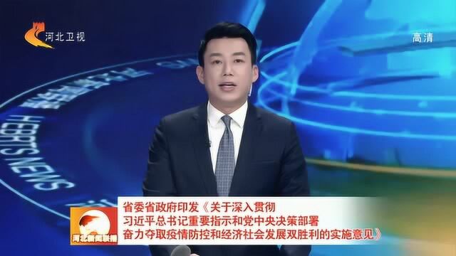 河北出台实施意见要求奋力夺取疫情防控和经济社会发展双胜利