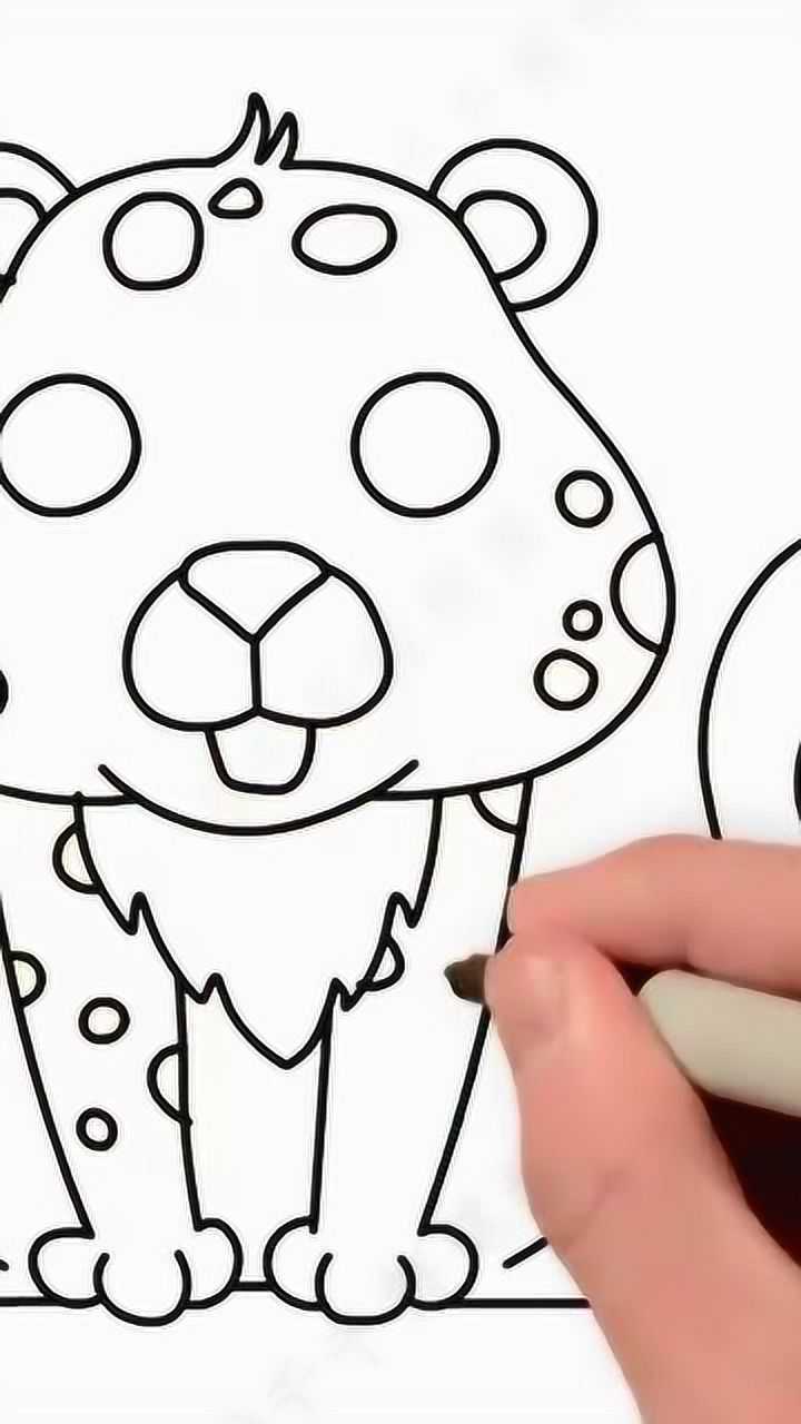 一分钟简笔画:可爱的小豹子,简单几笔就学会