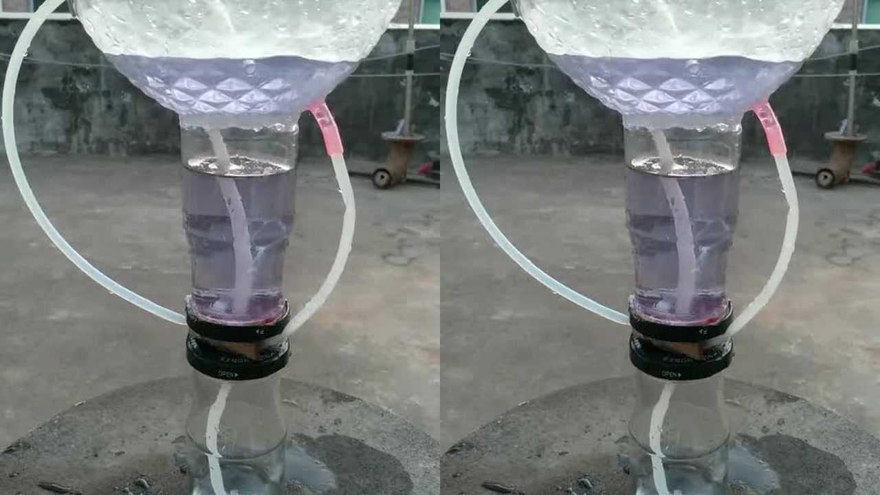 科学小实验这一幕神奇了水往高处流