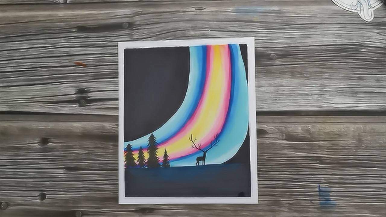 美术生手绘神秘北极光,最简单的马克笔教学,考试不及格的可别哭