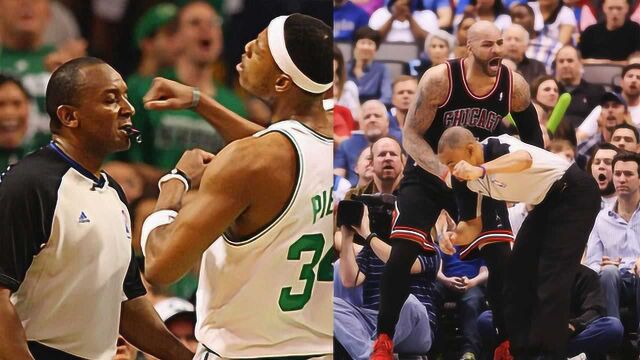 nba搞笑解说:皮尔斯一拳打懵裁判,布泽尔重锤裁判要害!