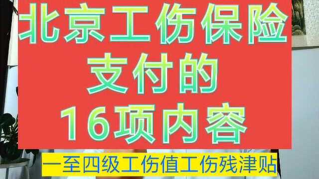 北京认定工伤后保险基金支付的16项工伤费用