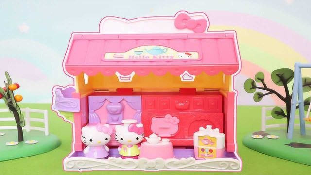 HelloKitty凯蒂猫翻转咖啡厅小屋玩具分享