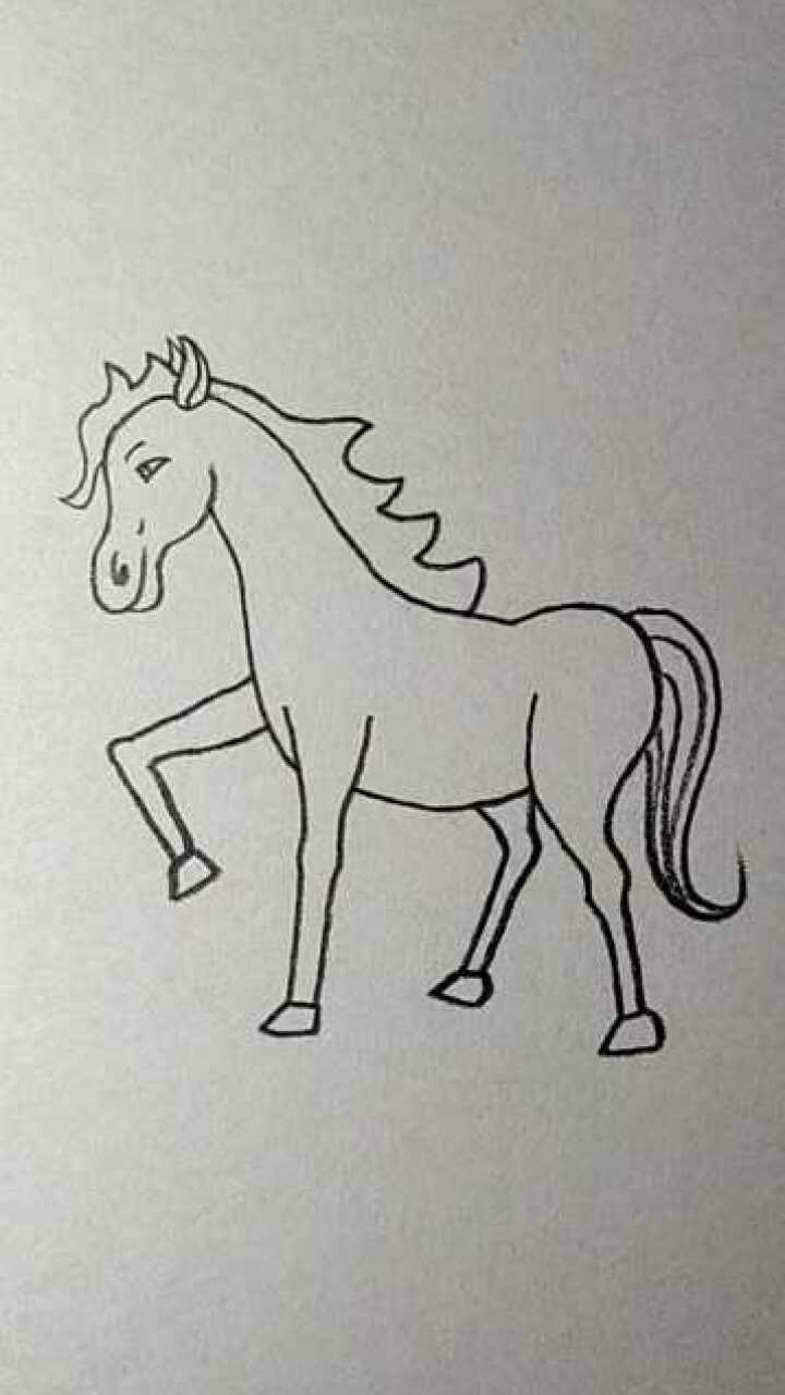 画一个简单的马帅气图片