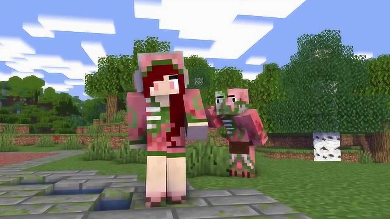 我的世界mc动画:怪物学院 猪人的女朋友