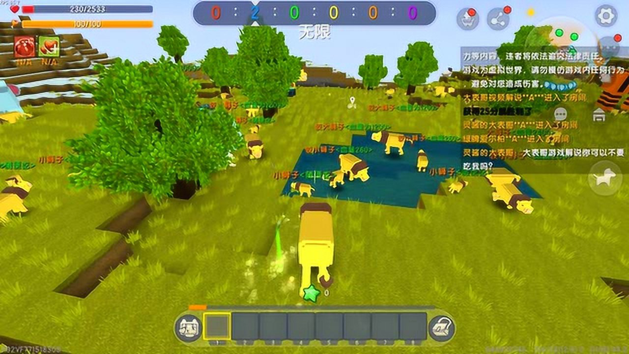 迷你世界:小杰变成一只小狮子在森林中生存