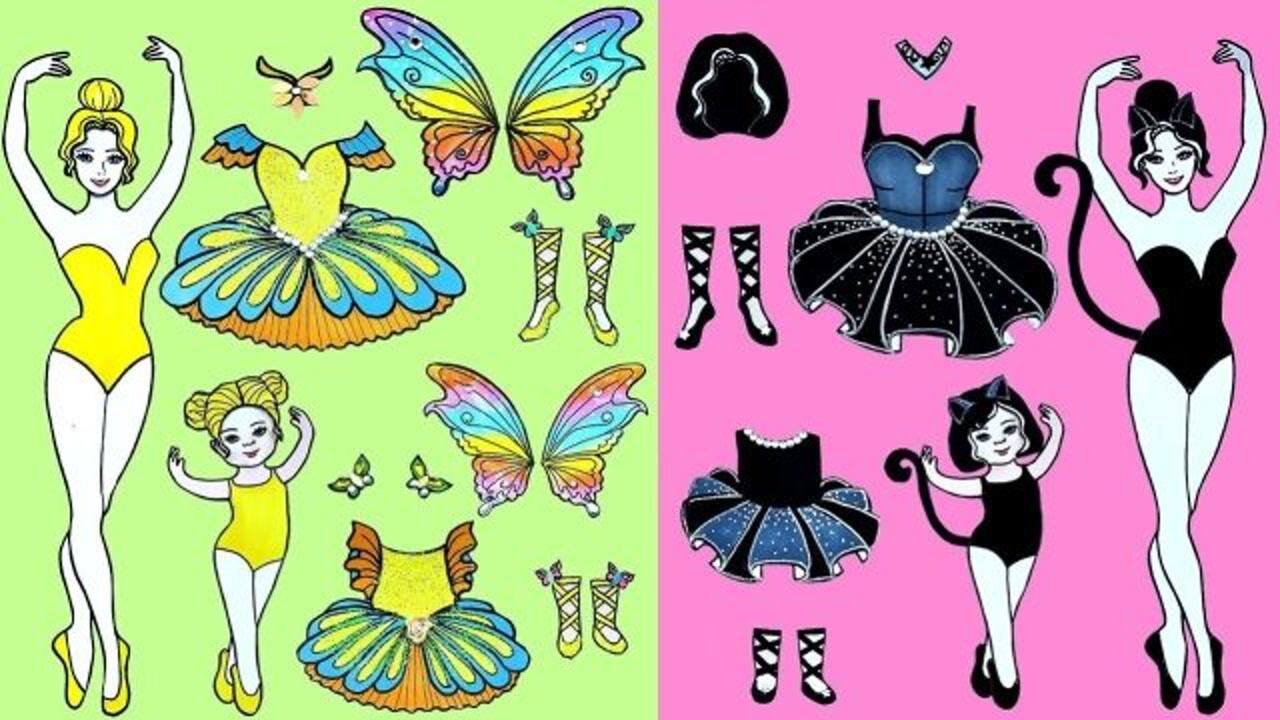 创意手工,给纸娃娃制作两款漂亮的蝴蝶装,哪款更有创意?