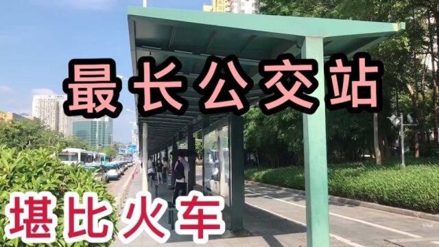 实拍最长公交站,长度堪比火车,一眼看不到尽头,走完要很长时间