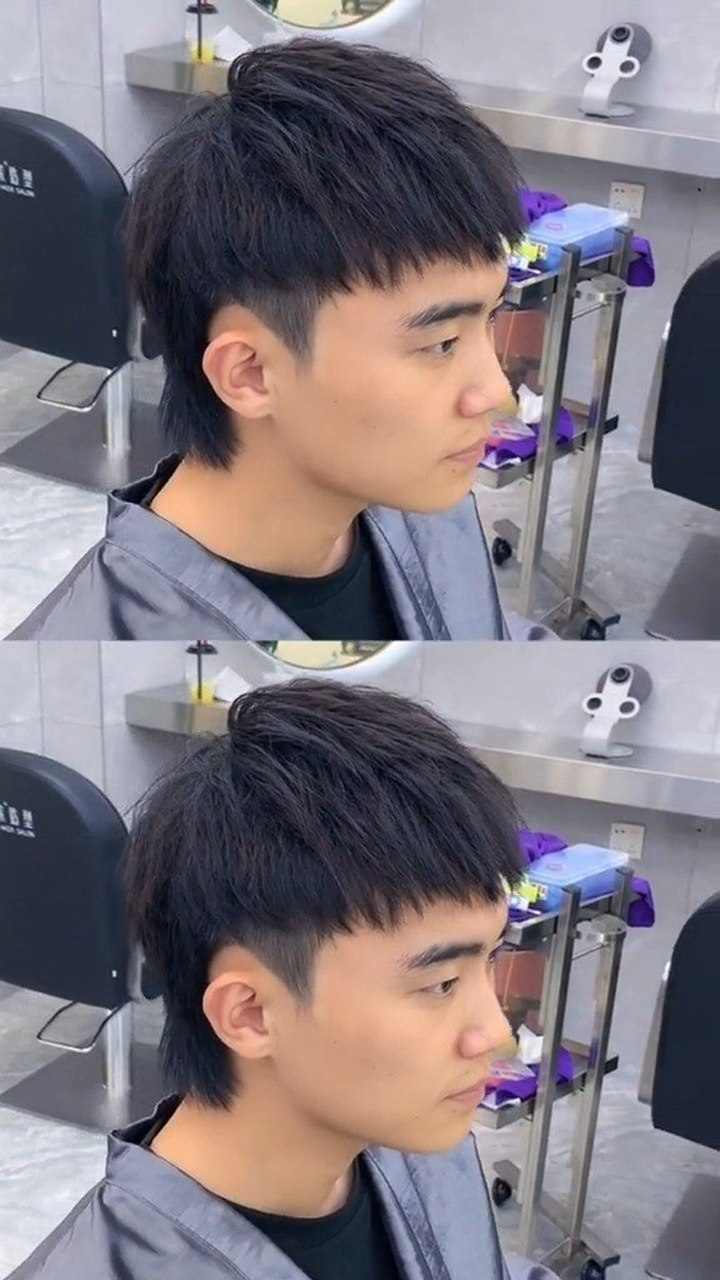 鲻鱼头男士发型超酷狼尾发适合年龄18到28岁