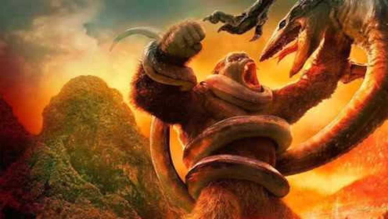 《金刚2:骷髅岛》金刚大战巨型蜥蜴