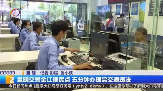 昆明交警金江便民点 五分钟办理完交通违法