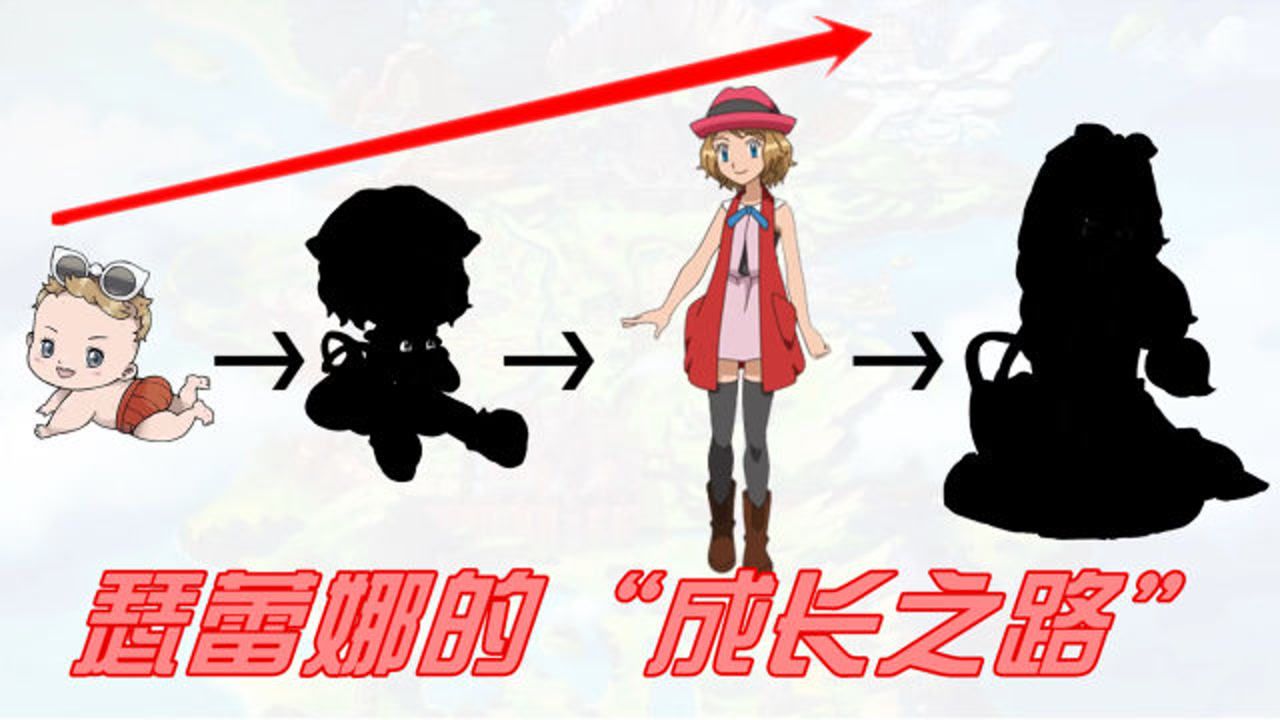 精灵宝可梦:「自制」瑟蕾娜从1岁到18岁的"成长之路",长大后太美了