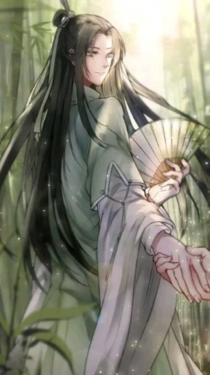 沈清秋此人面貌端正眉目乌黑右手执扇腰上挂剑一袭青衣雅素至极