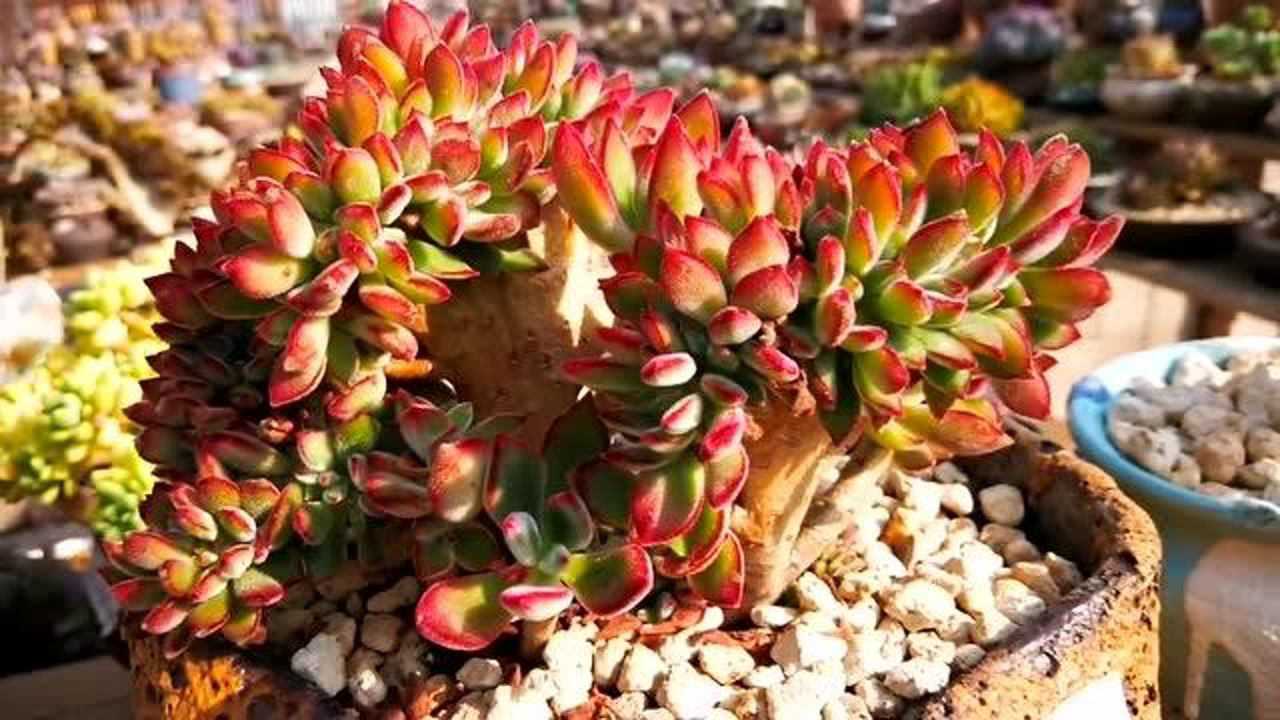 云南极品多肉植物:超美的锦晃星缀化!