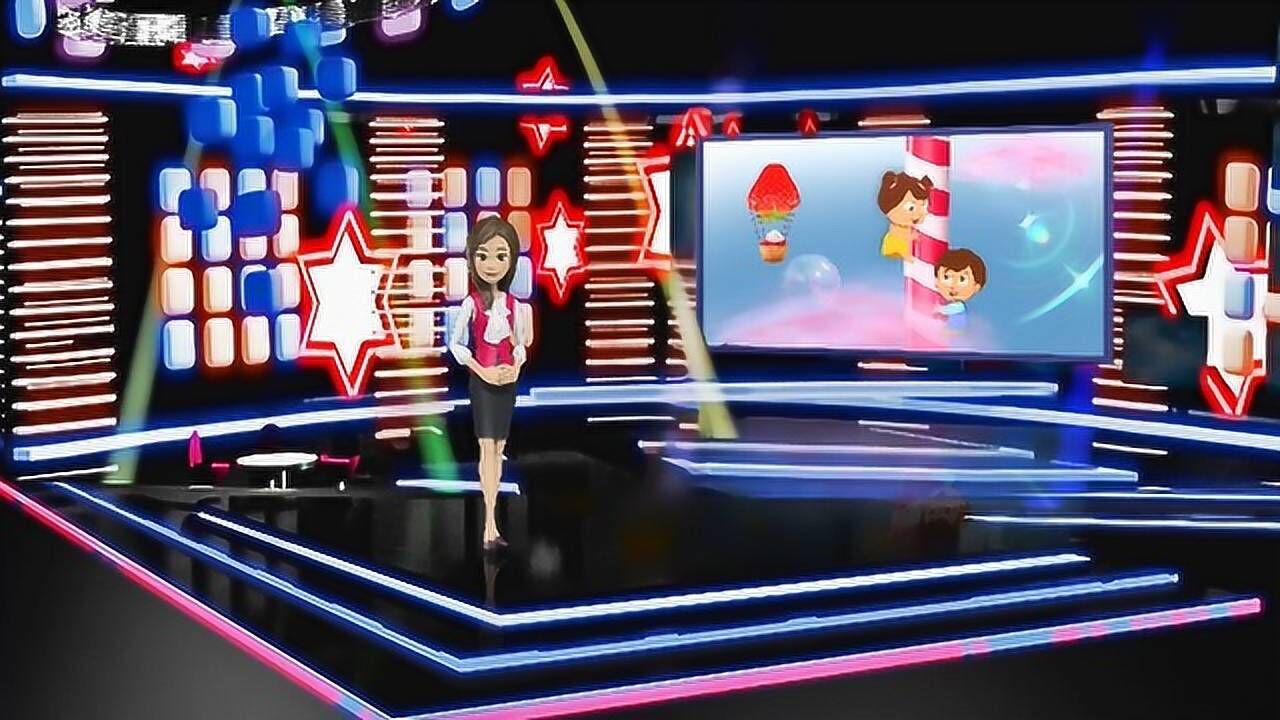 舞台场景综艺节目主持人解说演讲直播间抠像背景远中近特写四镜头