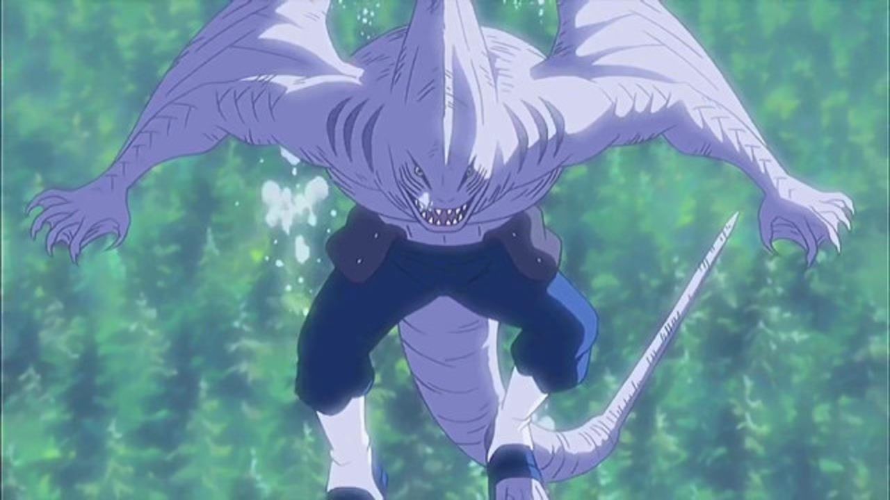 火影忍者鬼鲛和鲛肌融合变成半人鲨鱼八尾奇拉比在他面前不堪一击