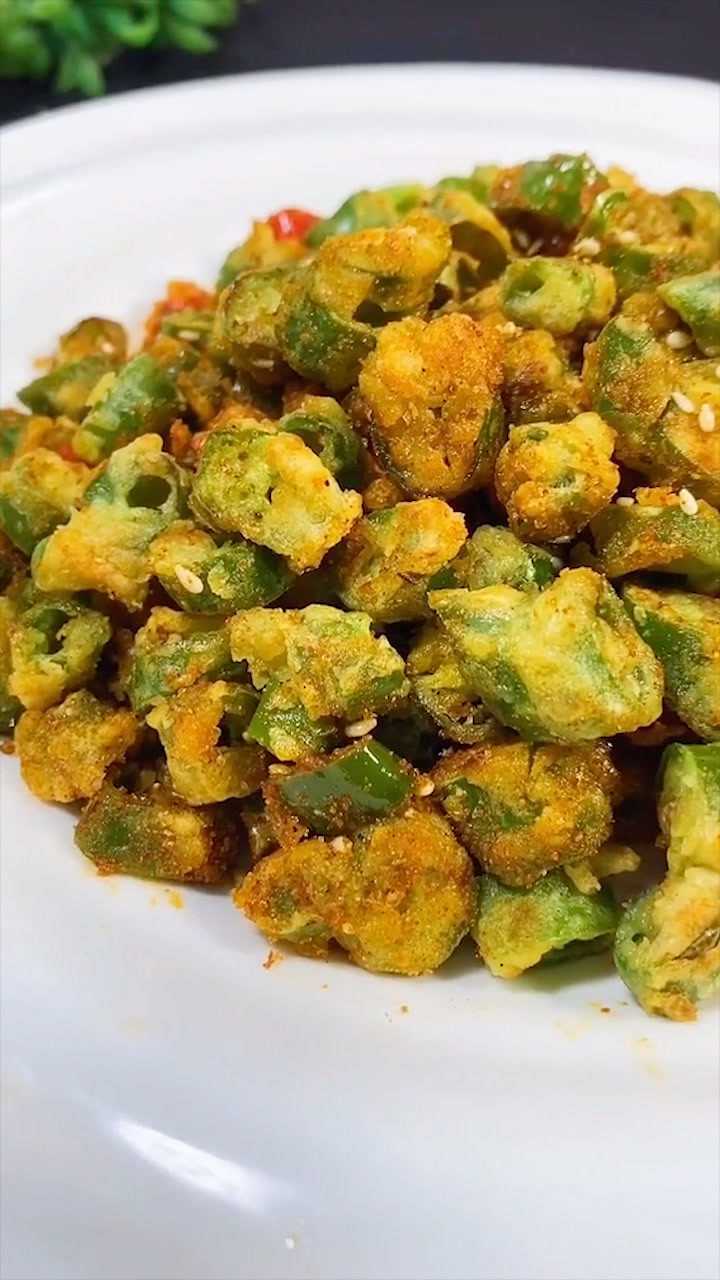 青椒切环裹面炸也可做主食,你会吗?