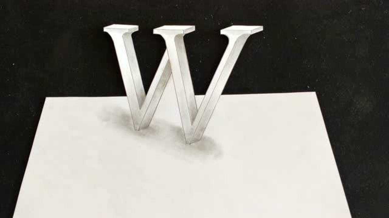 字母立体画,w画成立体画更好看