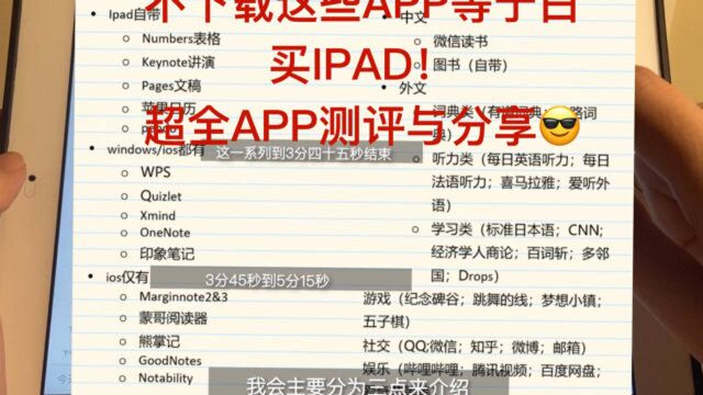 我的ipad有什么应用APP?三十多款APP优缺点使用办法大放送!