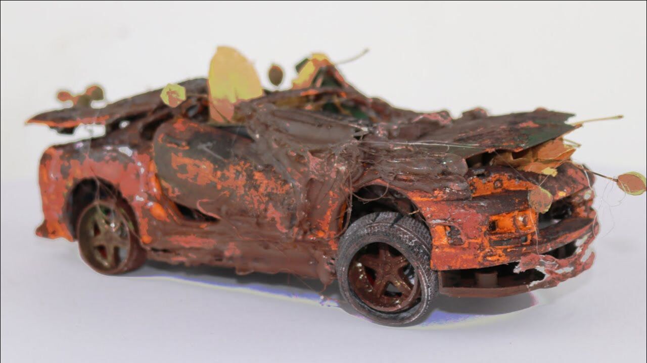 一辆损毁严重的模型车,看牛人是如何修复的,太厉害了!