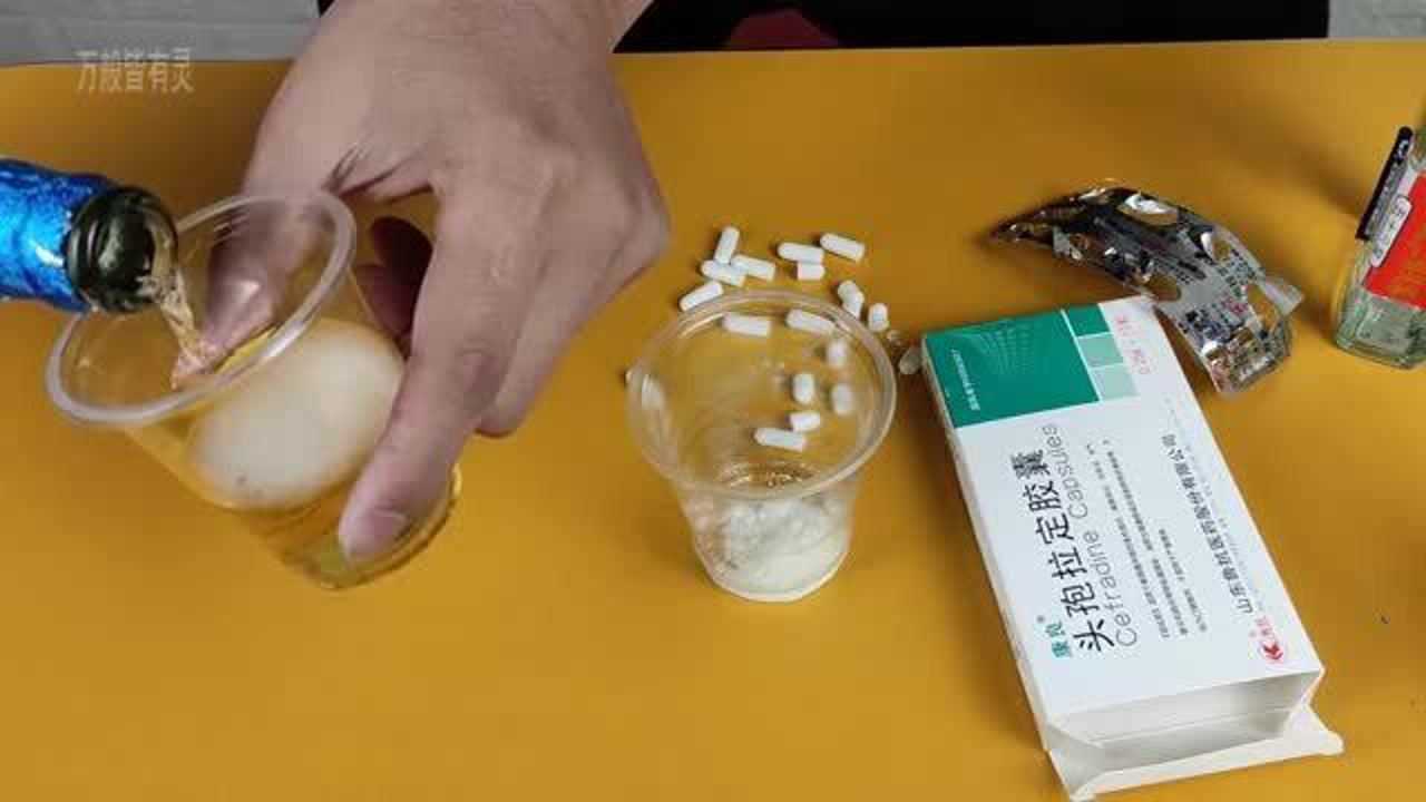 吃头孢为什么不能喝酒，用啤酒和白酒做实验，你就明白了_高清