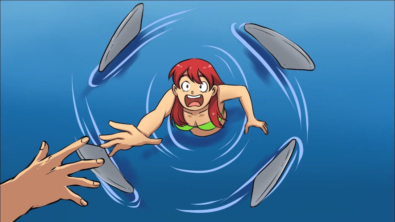 小女孩被骗去海里游泳,结果鲨鱼突然发疯,对她展开疯狂攻击