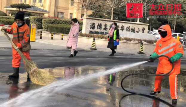 刷新城市“颜值” 淄博中心城区开启雪后精细化“洗城模式”