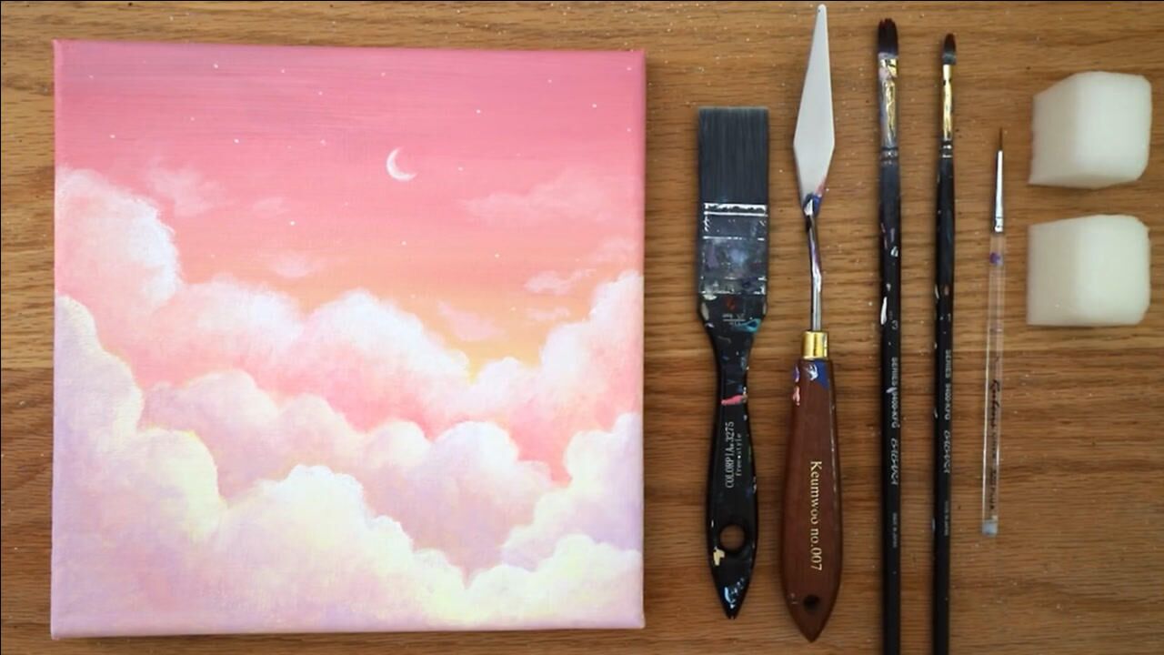 78温柔的云和漫天朝霞简单好学的绘画教程