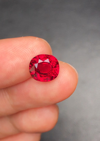 收藏级3克拉grs主证无烧鸽血红宝石