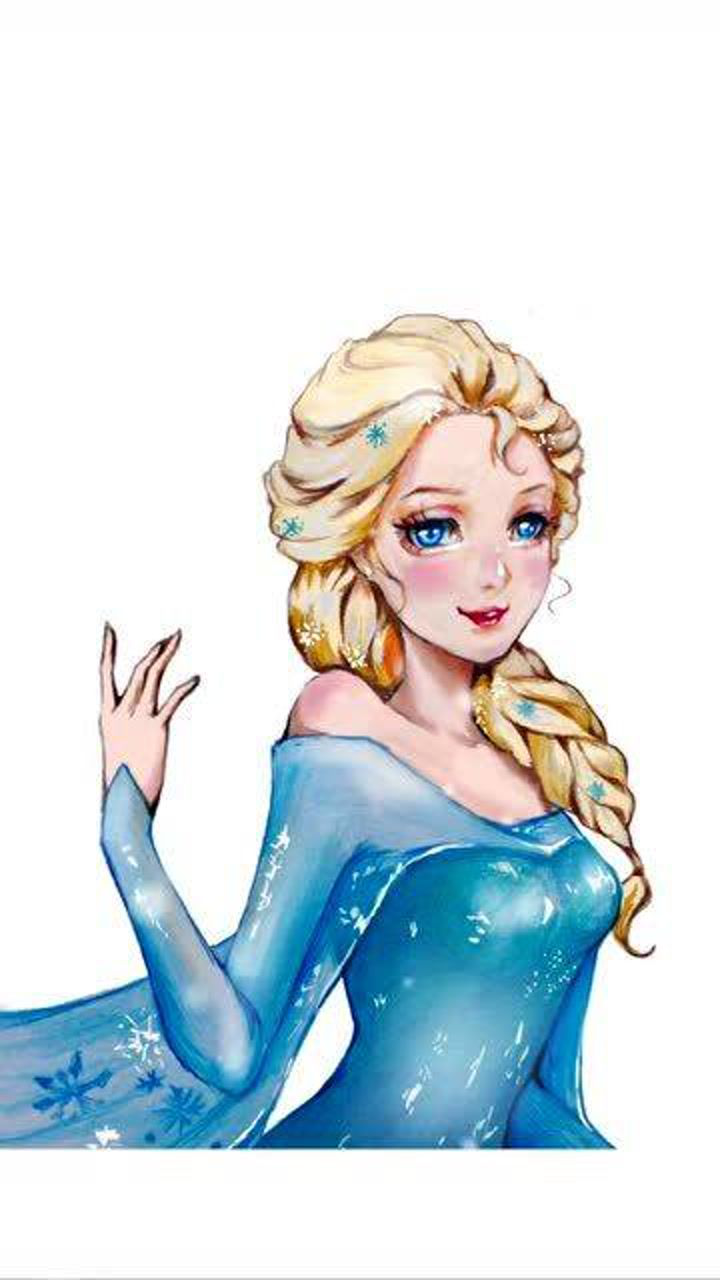 手绘艾莎公主晶莹的雪花为冬日增添一份魅力