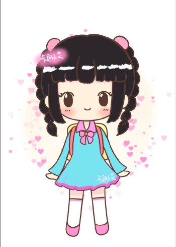 叶罗丽简笔画 校服装王默 可爱q版默默