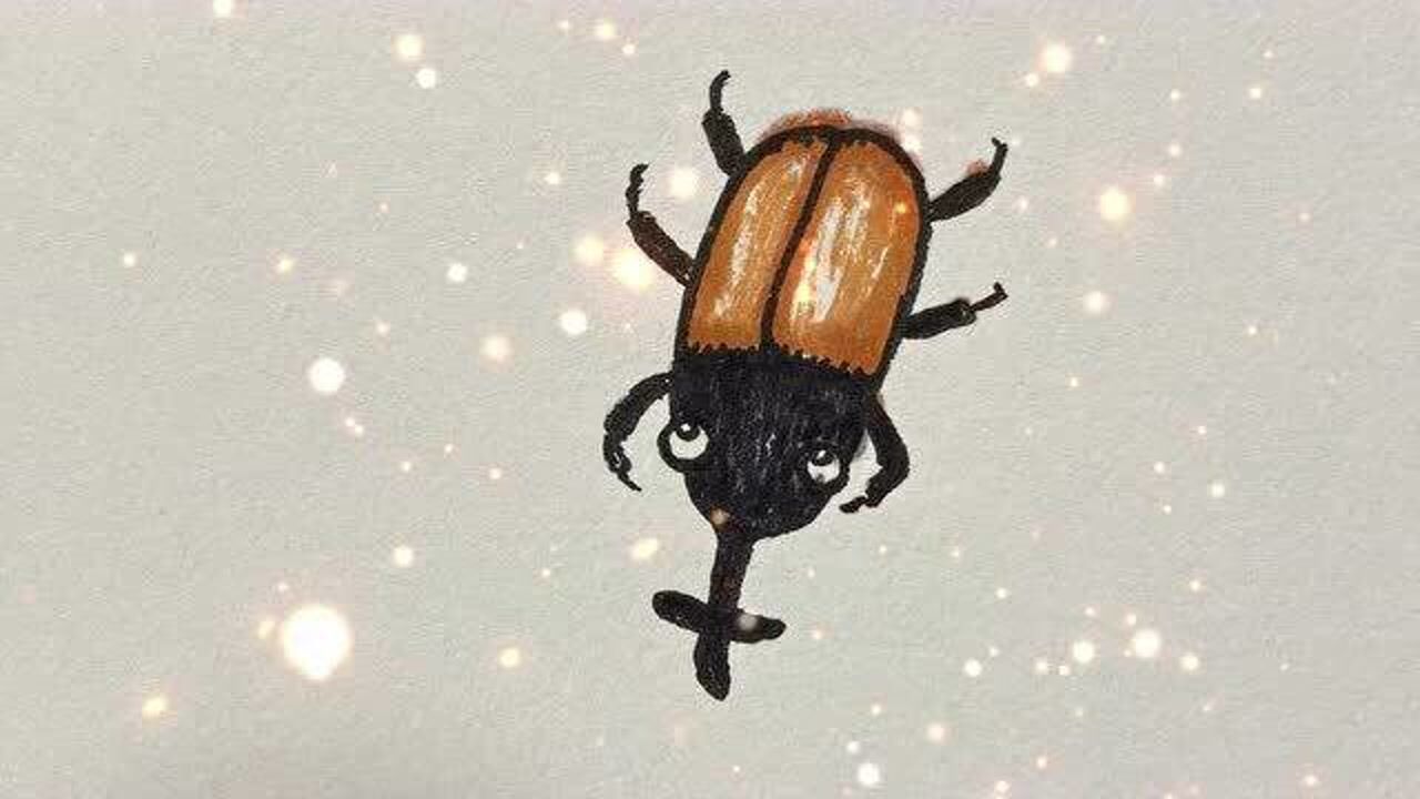 昆虫简笔画:独角仙