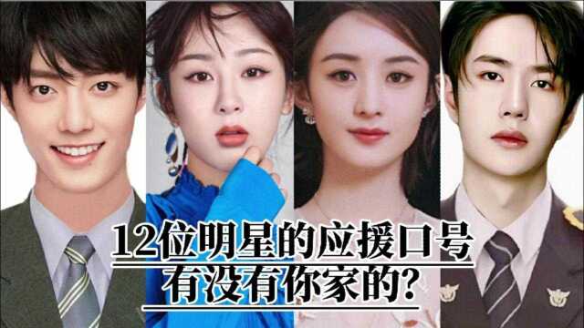 12位明星的应援口号,有没有你家的?