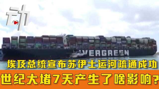 埃及总统宣布苏伊士运河疏通成功 世纪大堵7天产生了啥影响?