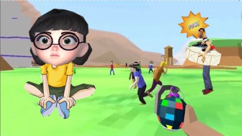 疯狂破坏王:塔米跳到屋顶扔炸弹,玩萝卜蹲游戏的人都被炸晕了!