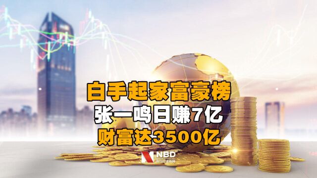 全球白手起家富豪榜来了!张一鸣日赚7亿,财富达3500亿