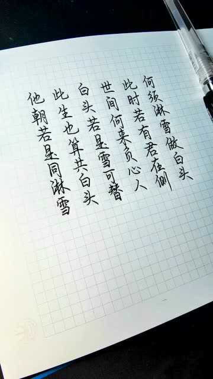 他朝若是同淋雪,此生也算共白头.白头若是雪可替,世间何来负心人.