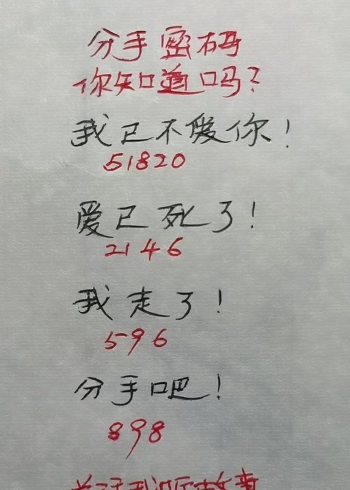 数字分手密码你还知道有哪些?
