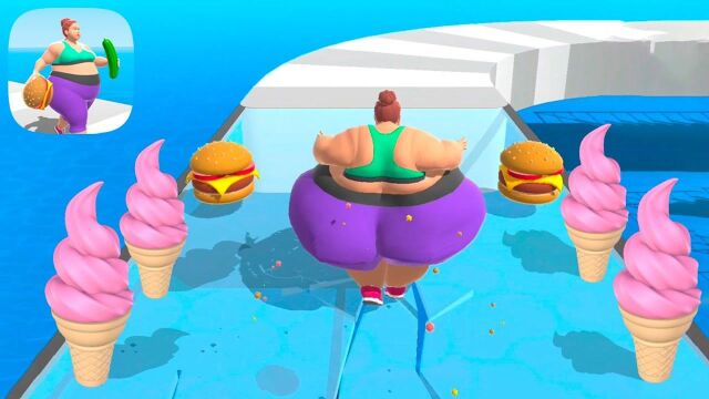 吃货冲冲冲:小妖吃太多的汉堡,体重太大直接冲出跑道!