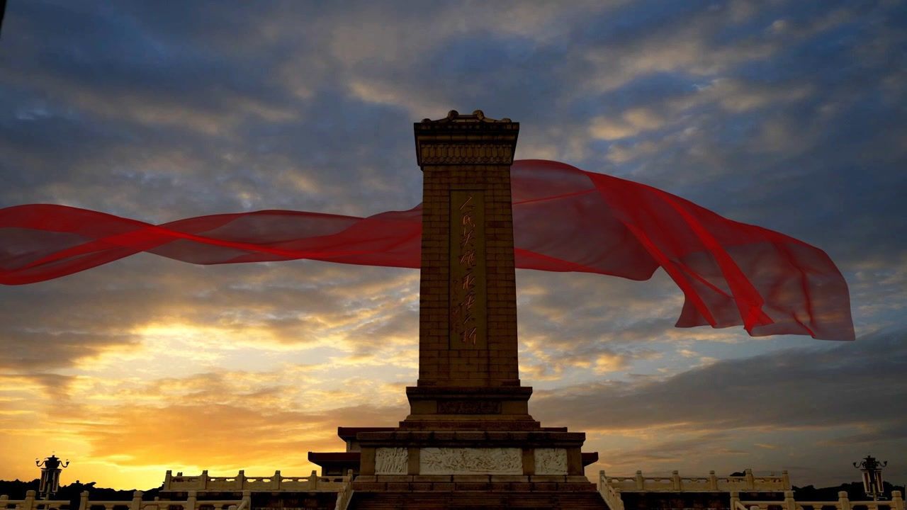 英雄纪念碑背景视频素材