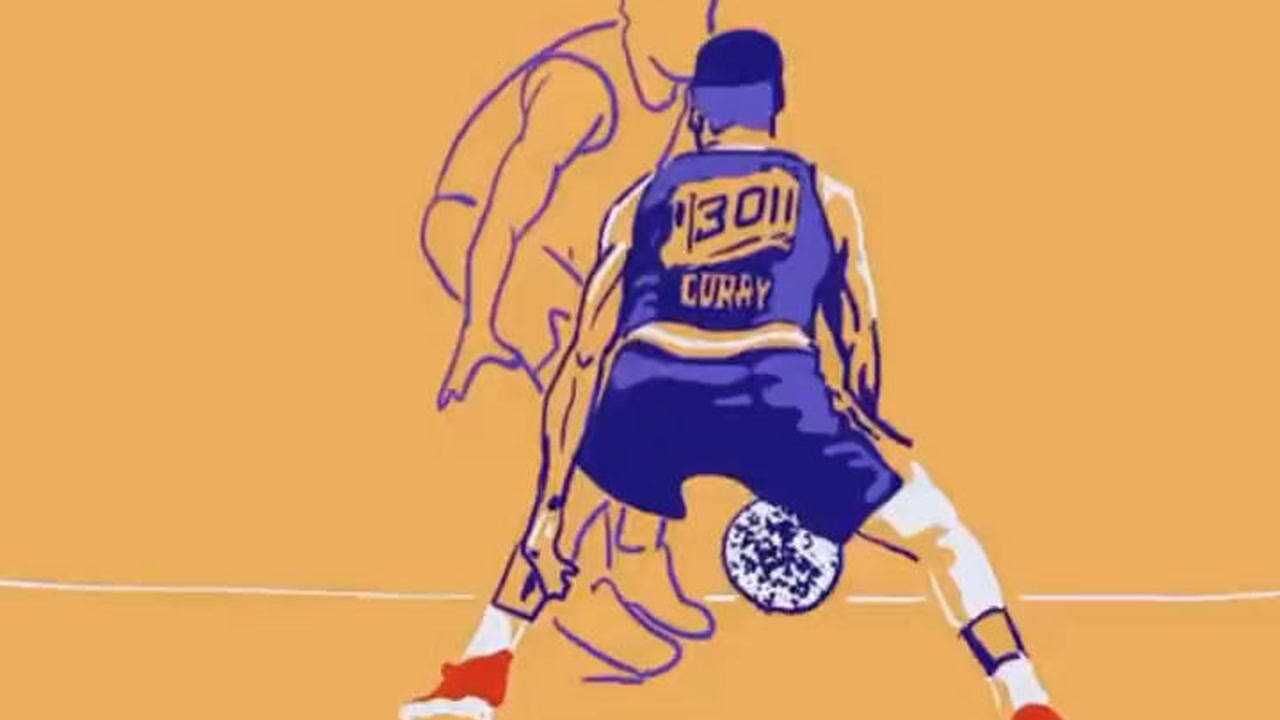 库里的经典式投篮,美如画