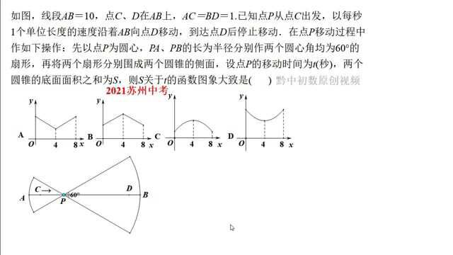 2021苏州中考:判断S与t的函数图像