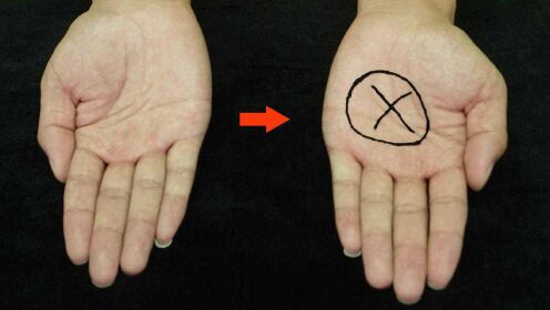 魔术教学：手上的X，直接变到右手！慢动作揭秘真简单