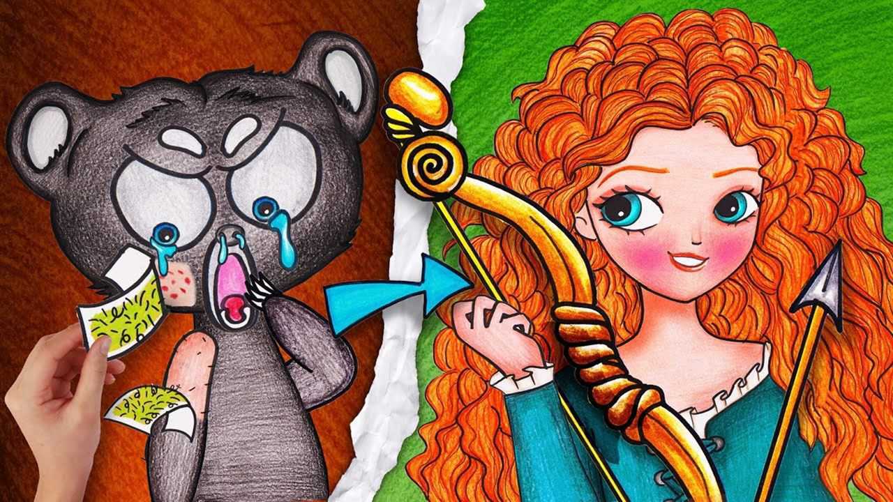 趣味定格动画小美化妆成了漂亮的迪士尼公主