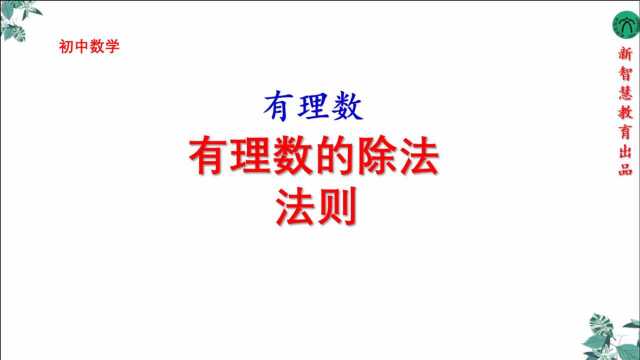 初中七年级数学有理数除法课程讲解全国通用人教版青岛版沪科版