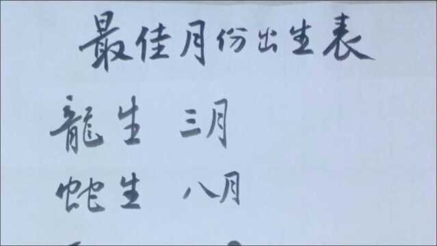 最佳月份出生表,你农历几月出生?