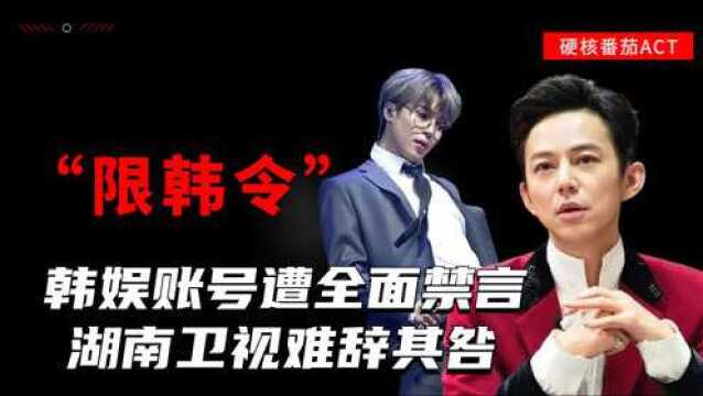 “限韩令”下顶风作案,韩娱账号遭全面禁言,湖南卫视难辞其咎