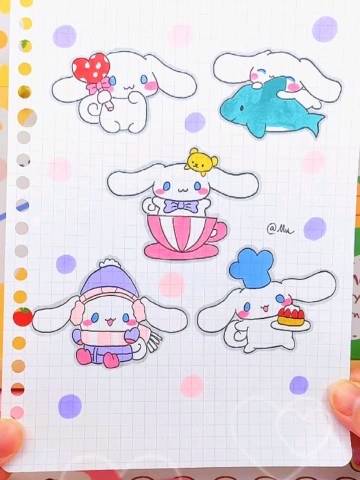 5款玉桂狗手帐素材简笔画教程你最喜欢哪一只画画手帐