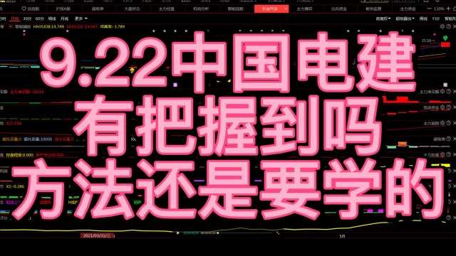 9.22中国电建,有把握到吗?方法还是要学的!