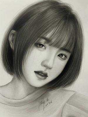 减龄低层次直发造型#发型素描 #女发造型